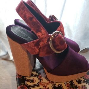 Jeffrey Campbell Velvet Chunk Heels